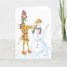 WeihnachtsGiraffe und Schneemann