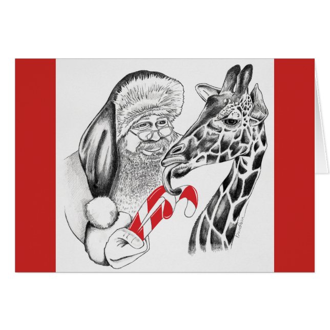 WeihnachtsGiraffe und Weihnachtsmann (Vorderseite (Horizontal))