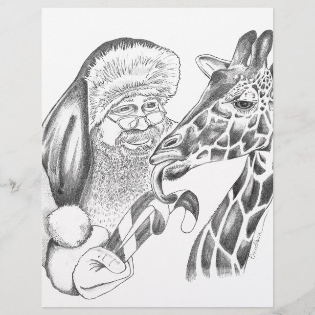 Weihnachtsgiraffe und Weihnachtsmann (Vorderseite)