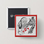 WeihnachtsGiraffe und Weihnachtsmann Button (Vorne & Hinten)