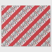 WeihnachtsGiraffe und Weihnachtsmann Geschenkpapier (Flach)