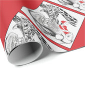 WeihnachtsGiraffe und Weihnachtsmann Geschenkpapier (Rolleneckpunkt)