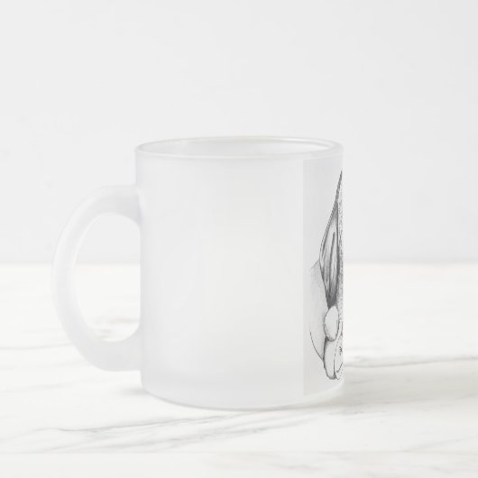 WeihnachtsGiraffe und Weihnachtsmann Mattglastasse (Links)