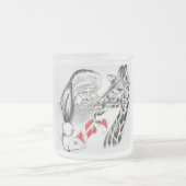 WeihnachtsGiraffe und Weihnachtsmann Mattglastasse (Mittel)