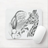 WeihnachtsGiraffe und Weihnachtsmann Mousepad (Mit Mouse)