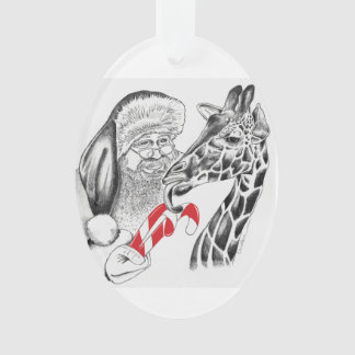 WeihnachtsGiraffe und Weihnachtsmann Ornament