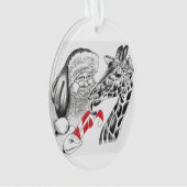 WeihnachtsGiraffe und Weihnachtsmann Ornament (Vorderseite)
