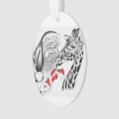 WeihnachtsGiraffe und Weihnachtsmann Ornament (Vorderseite)