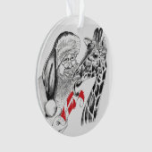WeihnachtsGiraffe und Weihnachtsmann Ornament (Vorderseite)