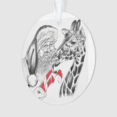 WeihnachtsGiraffe und Weihnachtsmann Ornament (Vorderseite)