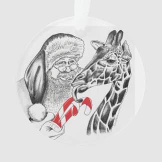 WeihnachtsGiraffe und Weihnachtsmann Ornament