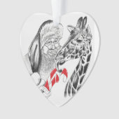 WeihnachtsGiraffe und Weihnachtsmann Ornament (Vorderseite)