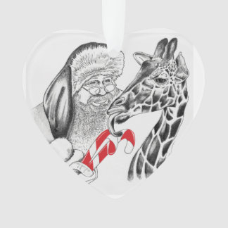 WeihnachtsGiraffe und Weihnachtsmann Ornament