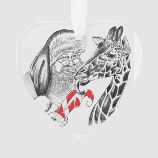 WeihnachtsGiraffe und Weihnachtsmann Ornament (Vorderseite)