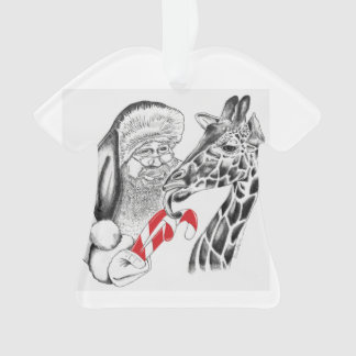 WeihnachtsGiraffe und Weihnachtsmann Ornament