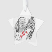 WeihnachtsGiraffe und Weihnachtsmann Ornament (Vorderseite)