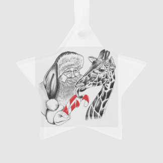 WeihnachtsGiraffe und Weihnachtsmann Ornament