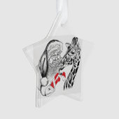 WeihnachtsGiraffe und Weihnachtsmann Ornament (Vorderseite)