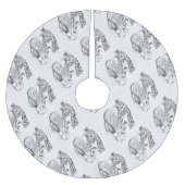 WeihnachtsGiraffe und Weihnachtsmann Polyester Weihnachtsbaumdecke (Vorderseite)