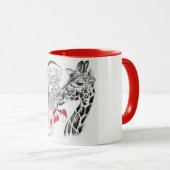 WeihnachtsGiraffe und Weihnachtsmann Tasse (VorderseiteRechts)