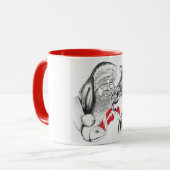WeihnachtsGiraffe und Weihnachtsmann Tasse (Vorderseite Links)