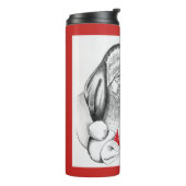 WeihnachtsGiraffe und Weihnachtsmann Thermosbecher (Nach links gedreht)