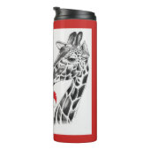 WeihnachtsGiraffe und Weihnachtsmann Thermosbecher (Nach rechts gedreht)