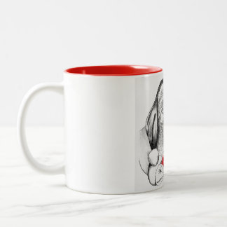 WeihnachtsGiraffe und Weihnachtsmann Zweifarbige Tasse