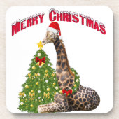 WeihnachtsGiraffe Untersetzer (Vorderseite)
