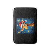 WeihnachtsGiraffe Weihnachtsmannmütze Starry Night Badematte (Vorderseite Vertikal)
