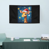 WeihnachtsGiraffe Weihnachtsmannmütze Starry Night Banner (Messeveranstaltung)