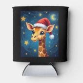 WeihnachtsGiraffe Weihnachtsmannmütze Starry Night Dosenkühler (Vorderseite)