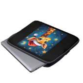 WeihnachtsGiraffe Weihnachtsmannmütze Starry Night Laptopschutzhülle (Vorne Knopf)
