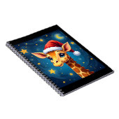 WeihnachtsGiraffe Weihnachtsmannmütze Starry Night Notizblock (Rechte Seite)