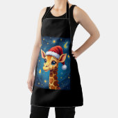 WeihnachtsGiraffe Weihnachtsmannmütze Starry Night Schürze (InSitu)