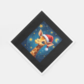 WeihnachtsGiraffe Weihnachtsmannmütze Starry Night Serviette (Ecke)