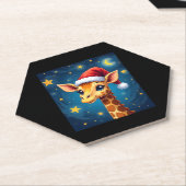 WeihnachtsGiraffe Weihnachtsmannmütze Starry Night Untersetzer (angewinkelt)