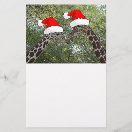 WeihnachtsGiraffen Briefpapier (Vorderseite)