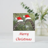 WeihnachtsGiraffen Feiertagspostkarte (Stehend Vorderseite)