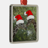 WeihnachtsGiraffen Silbernes Ornament (Rechts)