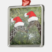 WeihnachtsGiraffen Silbernes Ornament (Links)