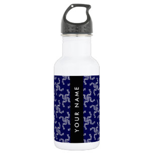 Weihnachtsgirlande, Blau, Ihr Name, Personalisiere Edelstahlflasche