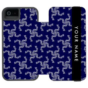 Weihnachtsgirlande, Blau, Ihr Name, Personalisiere Incipio Watson™ iPhone 5 Geldbörsen Hülle
