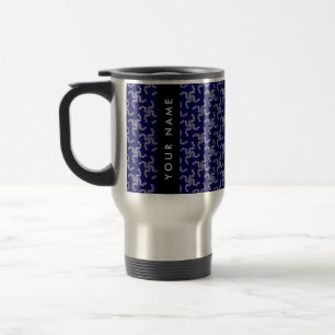 Weihnachtsgirlande, Blau, Ihr Name, Personalisiere Reisebecher