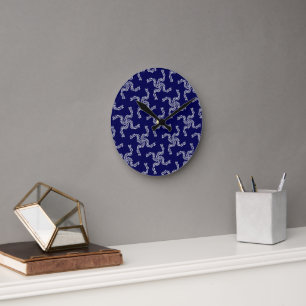Weihnachtsgirlande Blau, Weihnachtsdekoration, Xma Runde Wanduhr