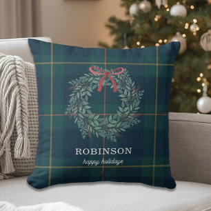 Weihnachtsgirlande Familienname Feiertag Kissen