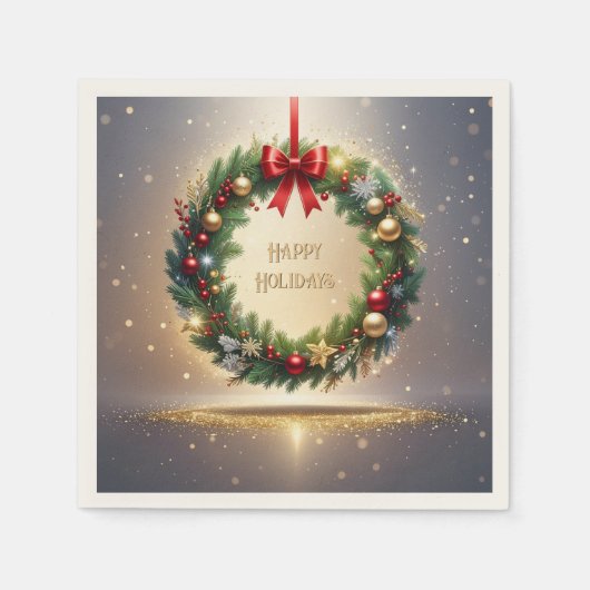 Weihnachtsgirlande Feiertagsserviette Serviette (Vorderseite)
