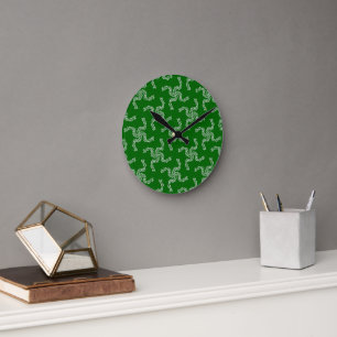 Weihnachtsgirlande Grün, Weihnachtsdekoration Runde Wanduhr