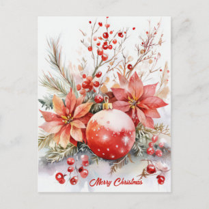 Weihnachtsgirlande-Grußkarte Postkarte