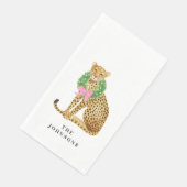 Weihnachtsgirlande Leopard Serviette (Ecke)
